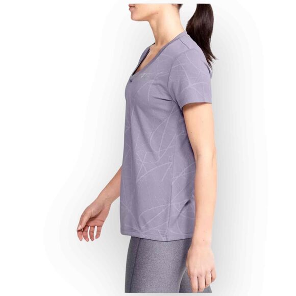 Under Armour Women's Tech V-neck Marble Jacquard Top - Purple Haze Extra Small - Picture 2 of 7
